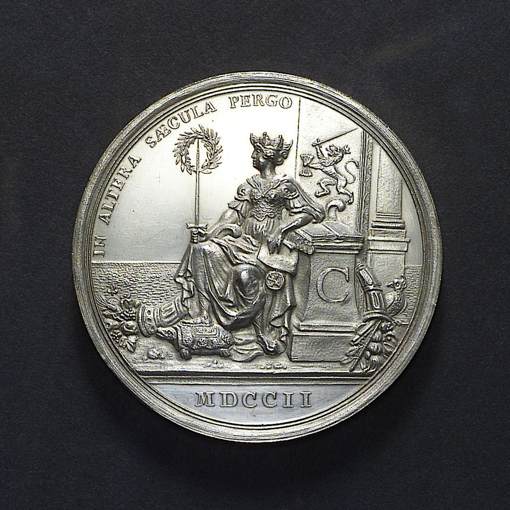 Detail of Medal commemorating the Dutch East India Company centenary, 1702; obverse by R. Arondeaux