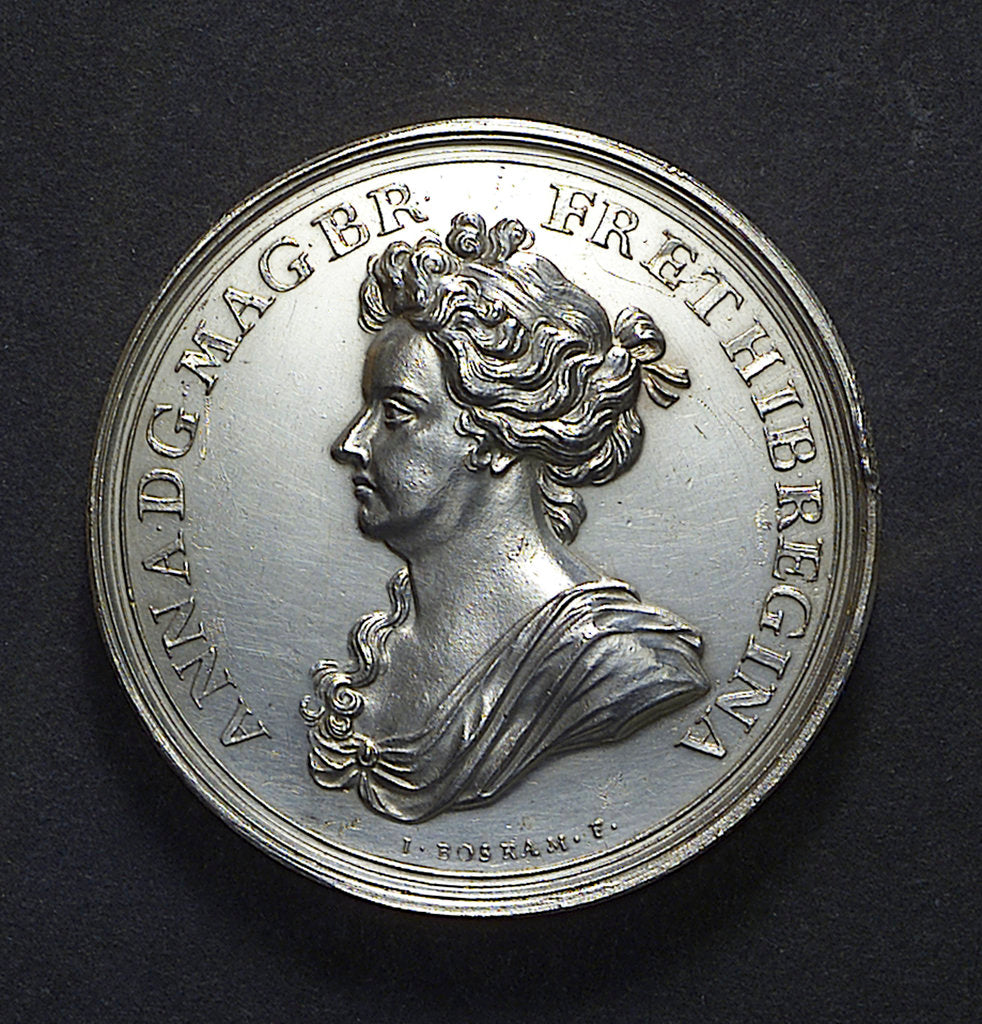 Detail of Medal commemorating the Expedition to Vigo Bay, 1702; obverse by J. Boskam