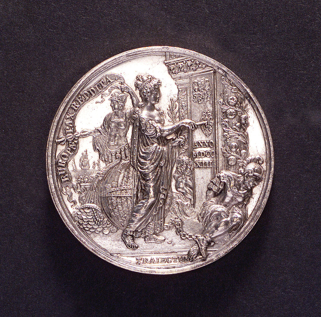 Detail of Medal commemorating the Peace of Utrecht, 1713; obverse by D. Drappentier