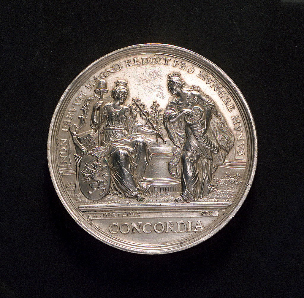 Detail of Medal commemorating preparation for war, 1742; obverse by M. Holtzhey