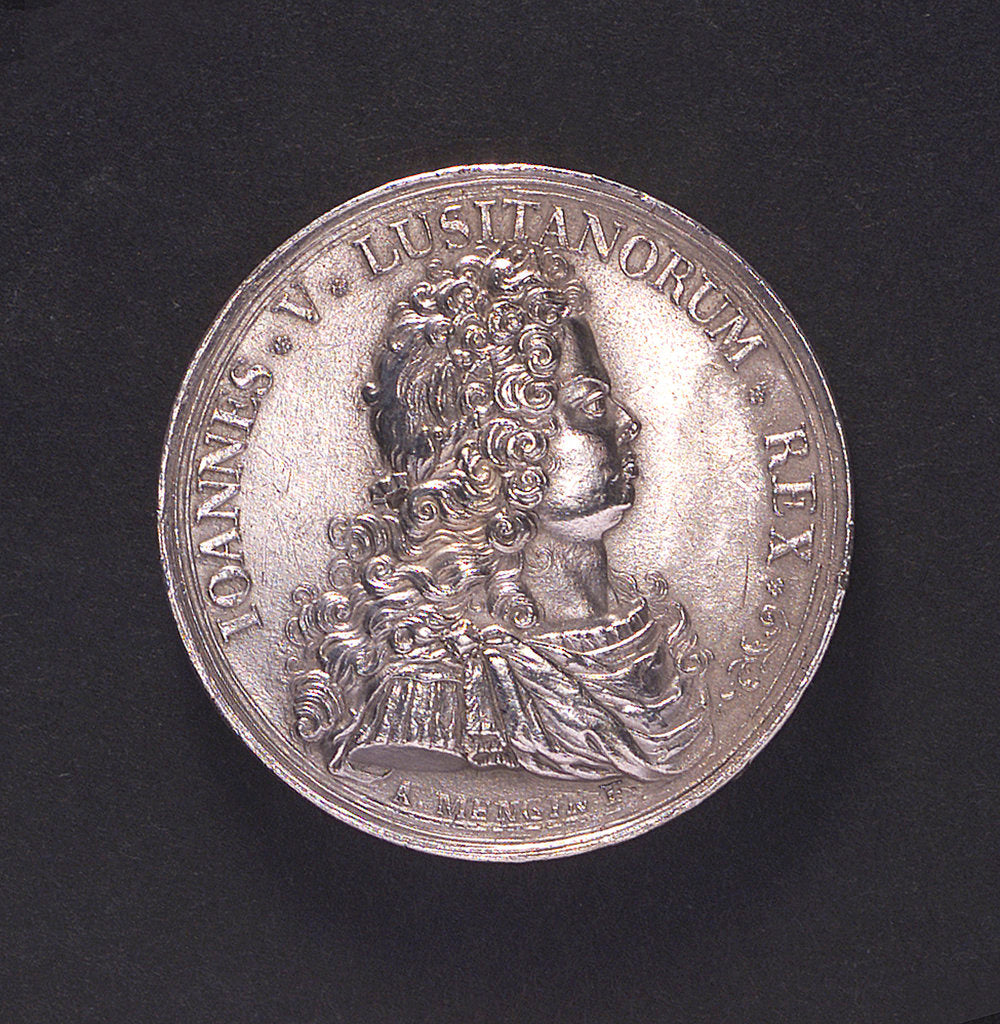 Detail of Medal commemorating action off Corfu, victory over the Turks, 1716; obverse by A. Mengin