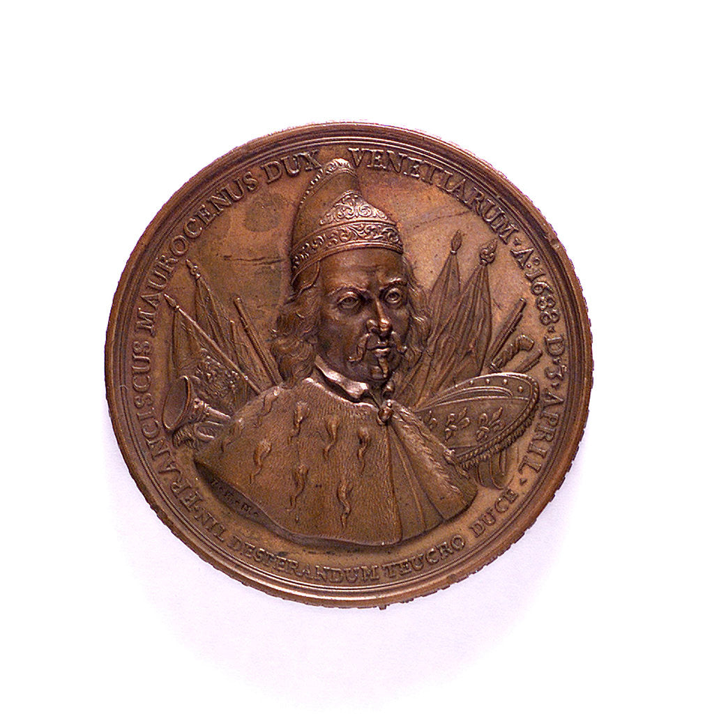 Detail of Medal commemorating the Venetian command of the sea; obverse by P.H. Muller