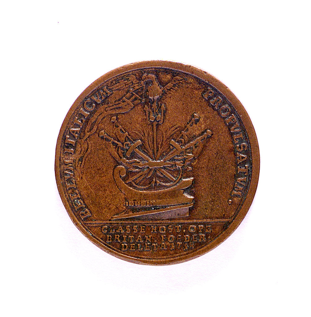 Detail of Medal commemorating the Battle of Cape Passaro, 1718; obverse by B. Richter