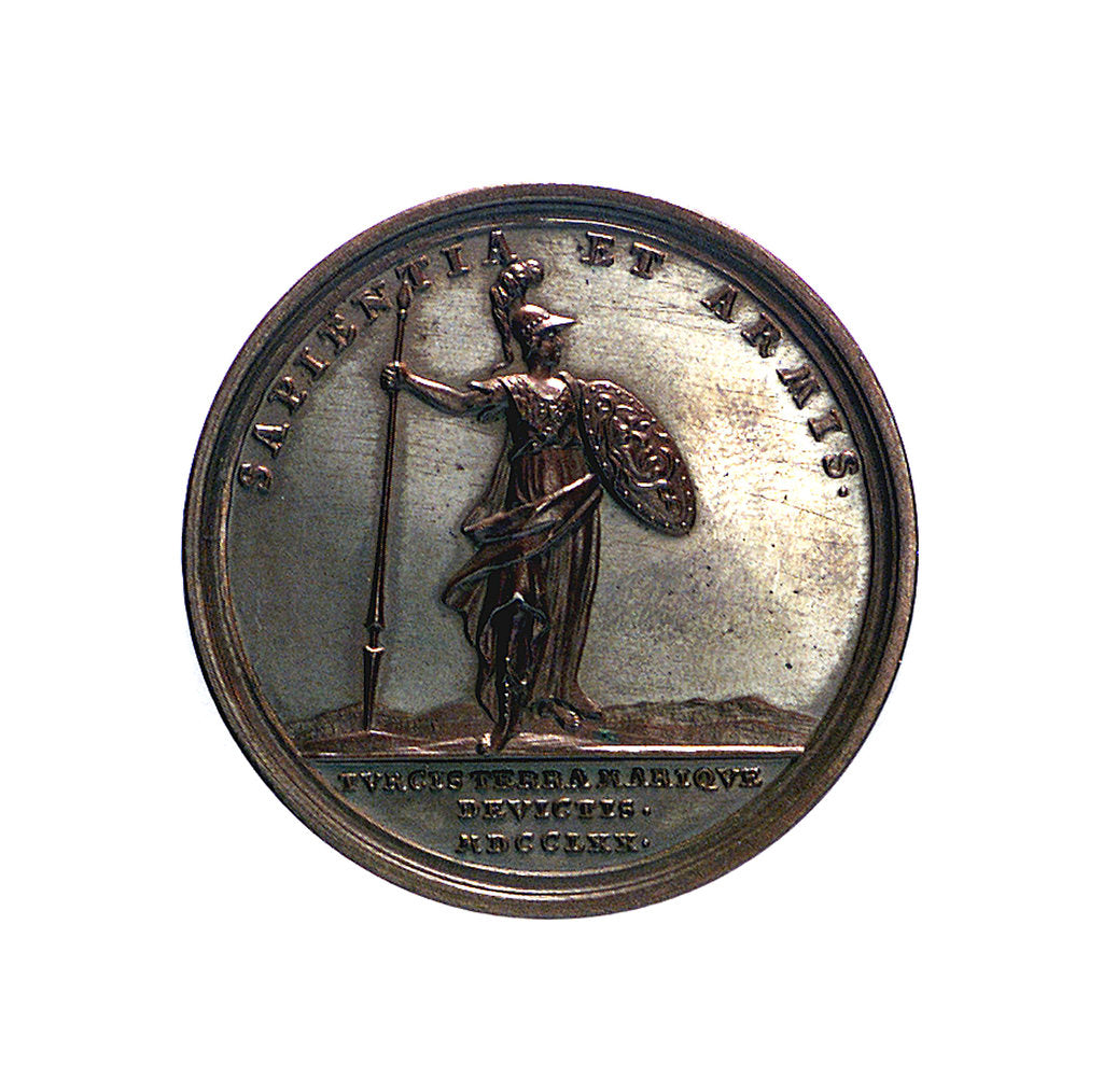 Detail of Medal commemorating the victories over the Turks; reverse by J.L. Oexlein