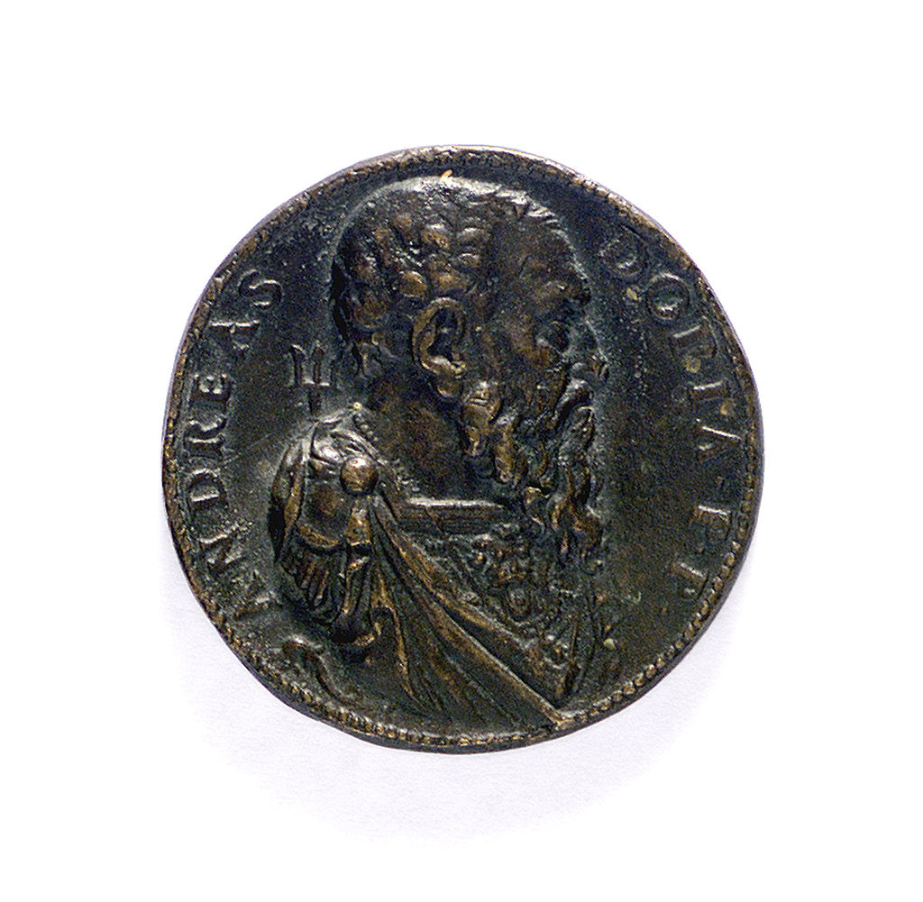 Detail of Medal commemorating  Admiral Andrea Doria (1468-1560); obverse by L. Leoni