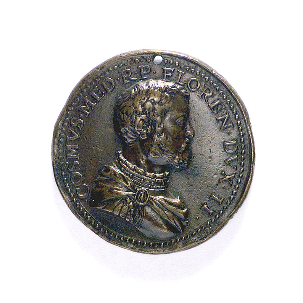 Detail of Medal commemorating the reconstructed Port of Elba; obverse by D. Poggini