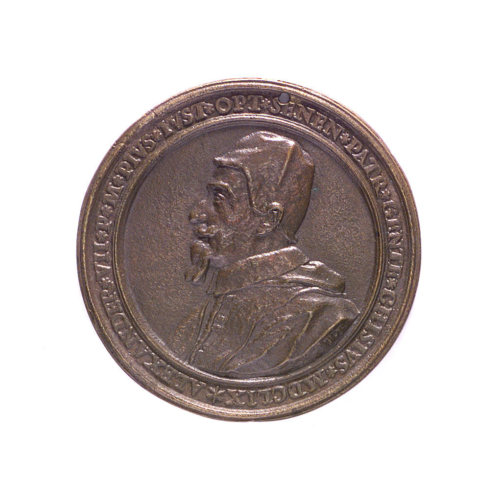 Detail of Medal commemorating the fortified town and port of Civitavecchia; obverse by unknown