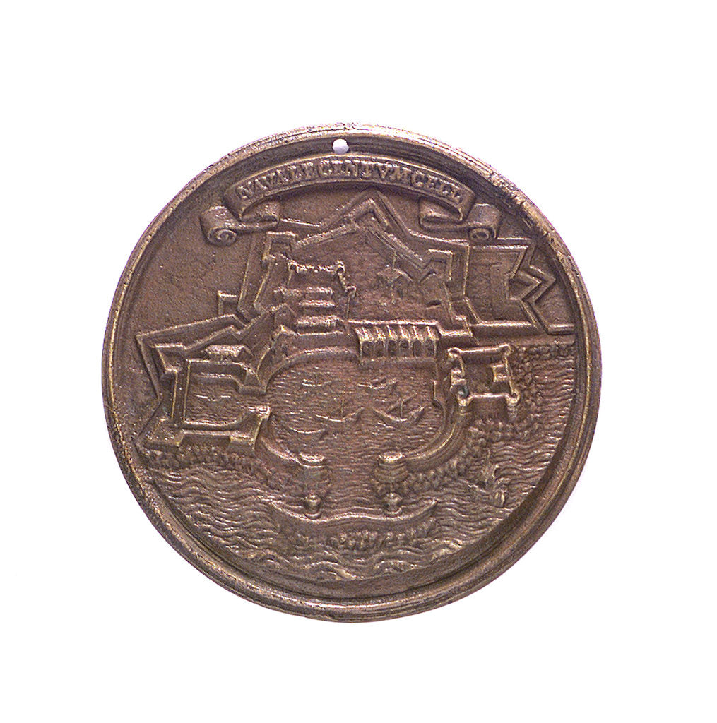 Detail of Medal commemorating the fortified town and port of Civitavecchia; reverse by unknown
