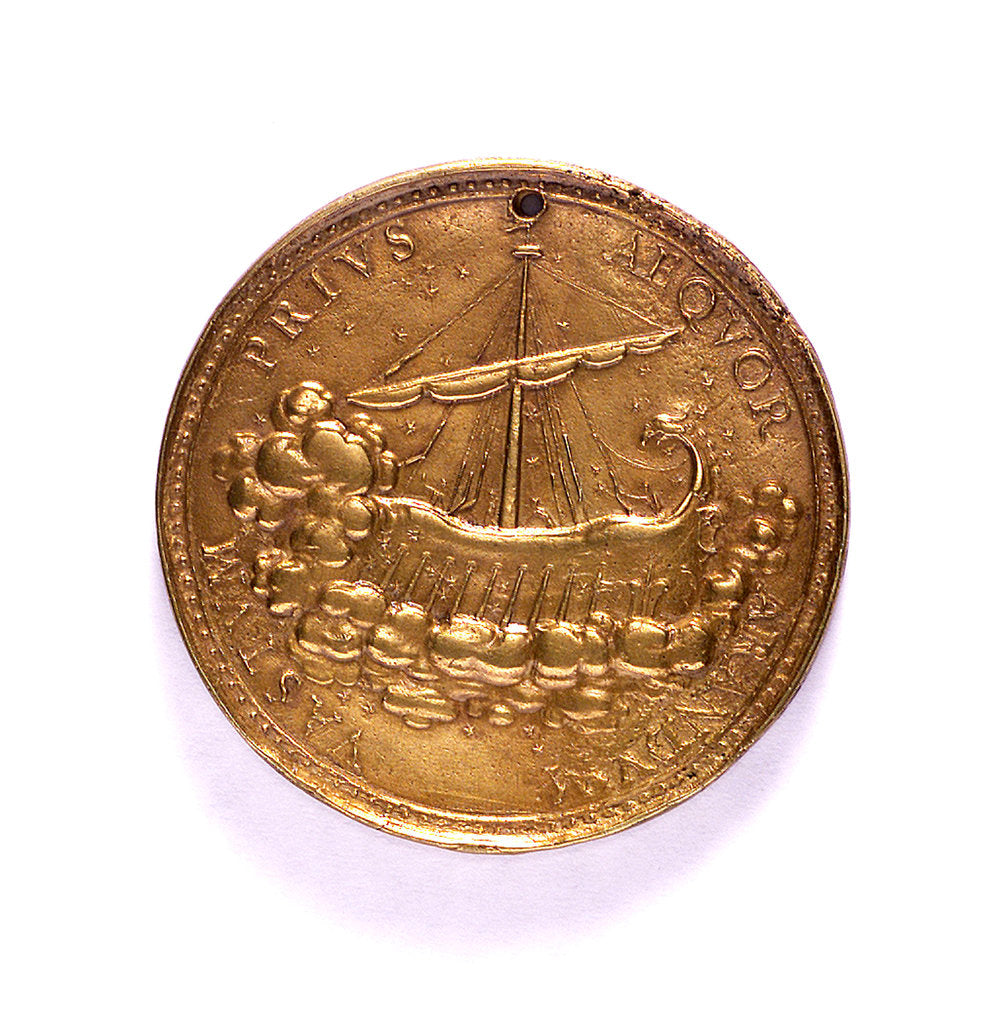 Detail of Medal commemorating Admiral Cardinal Medici; reverse by G.F. Travani