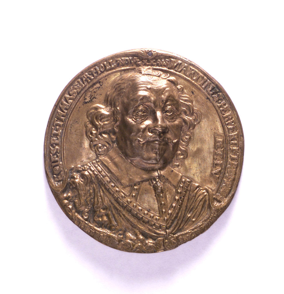 Detail of Medal commemorating the Battle of the Texel and the death of Admiral Tromp, 1653; obverse by J. Livens