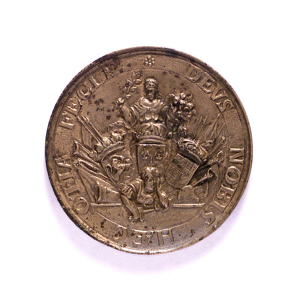 Detail of Medal commemorating the commercial treaties between Holland, France and England; obverse by J. Pool