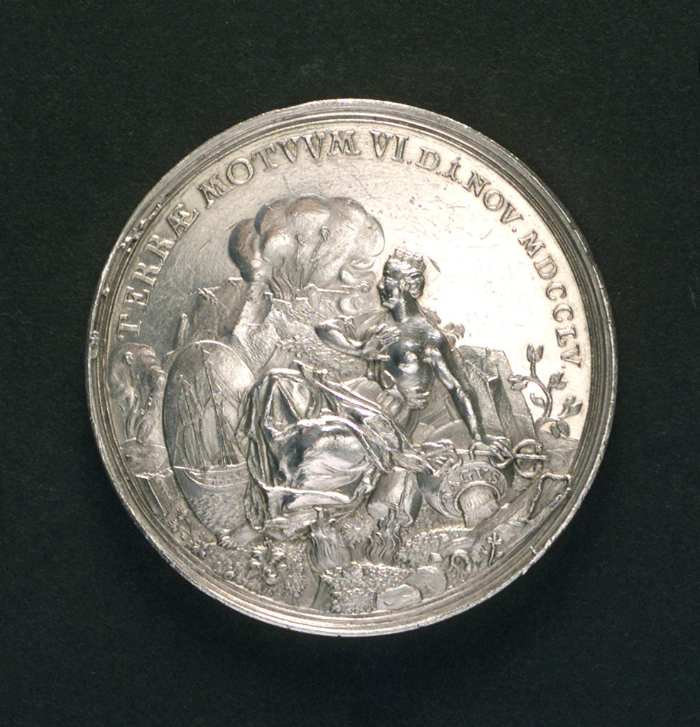 Detail of Medal commemorating the earthquake at Lisbon, 1755; obverse by M. Holtzhey
