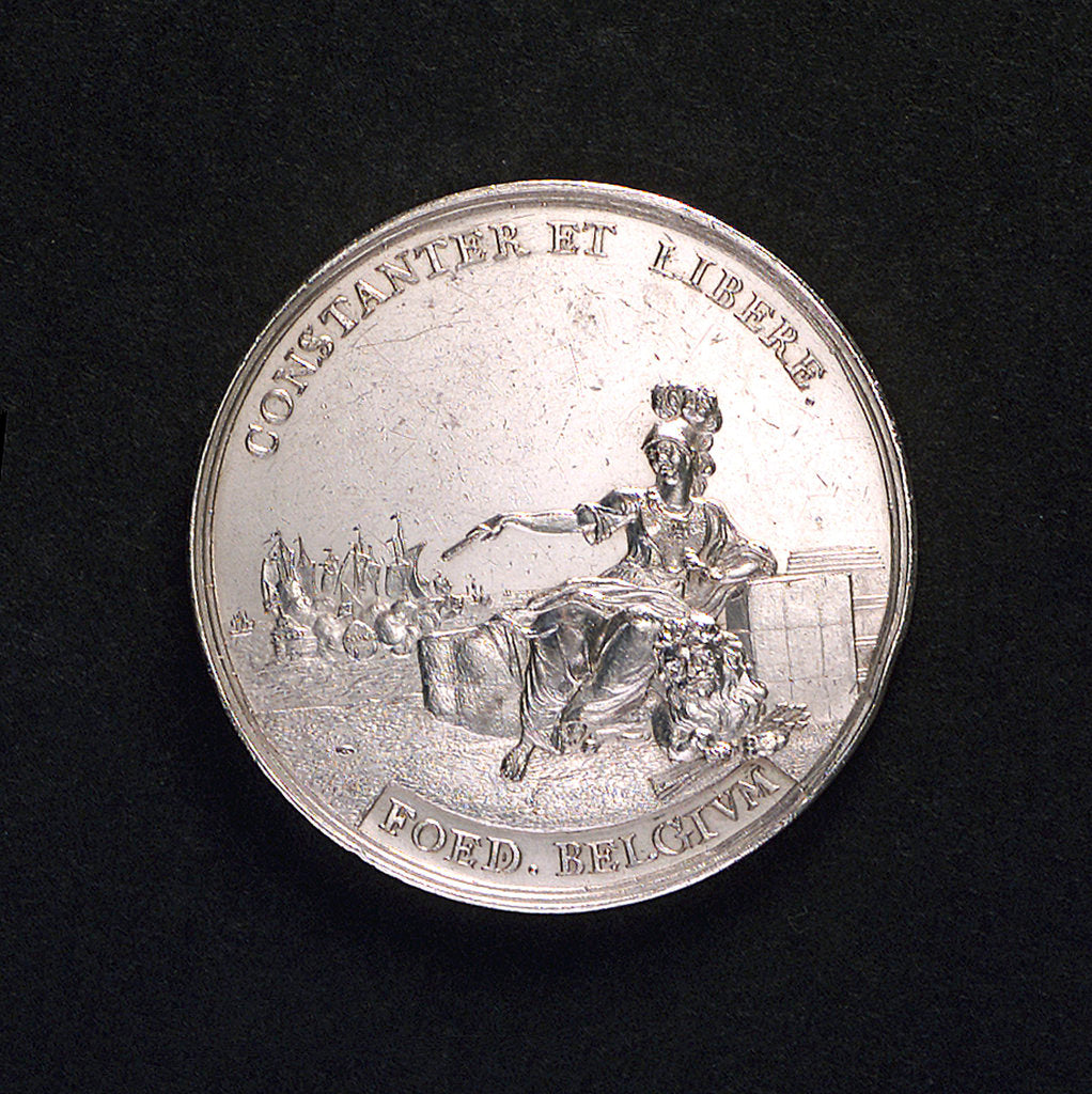 Detail of Medal commemorating the action of Captain Salomon Dedel and the Peace of Hubertsburg, 1755; obverse by Johann Georg Holtzhey