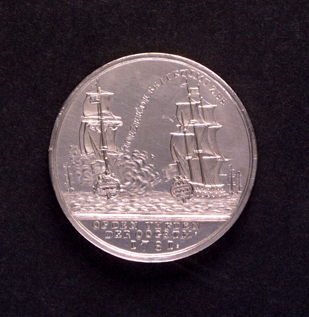 Detail of Medal commemorating the Battle of Doggerbank, 1781; obverse by A. van Baerll