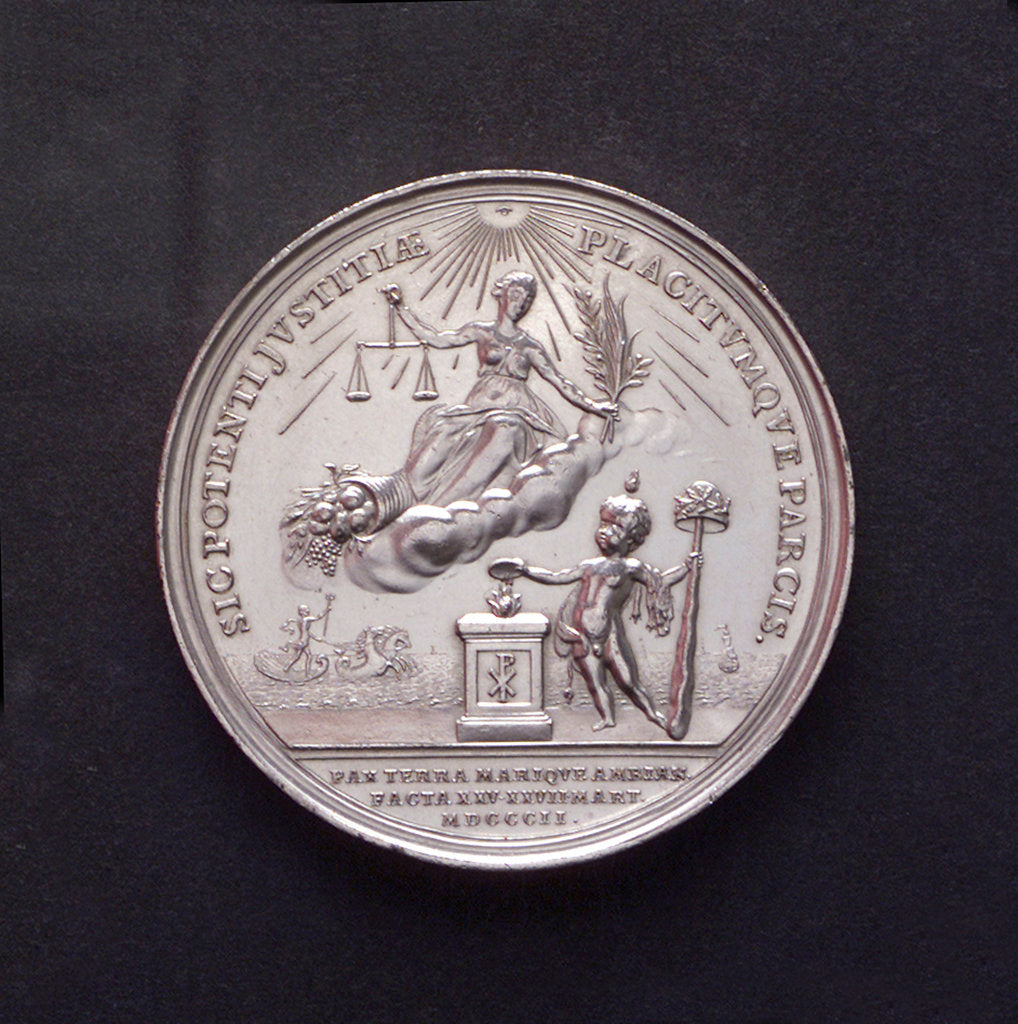 Detail of Medal commemorating the Peace of Amiens, 1801; obverse by Johann Georg Holtzhey