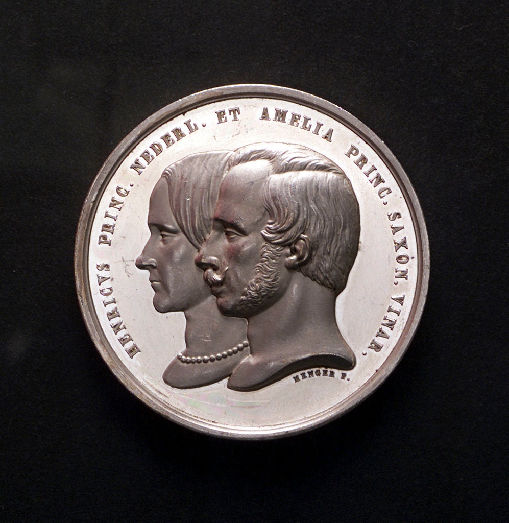 Detail of Medal commemorating the marriage of Admiral Prince Henry of Holland, 1853; obverse by J.P. Menger