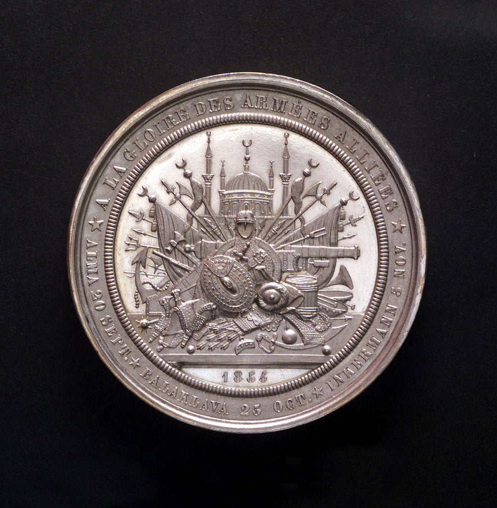 Detail of Medal commemorating the Black Sea freed, 1854; obverse by L.J. Hart