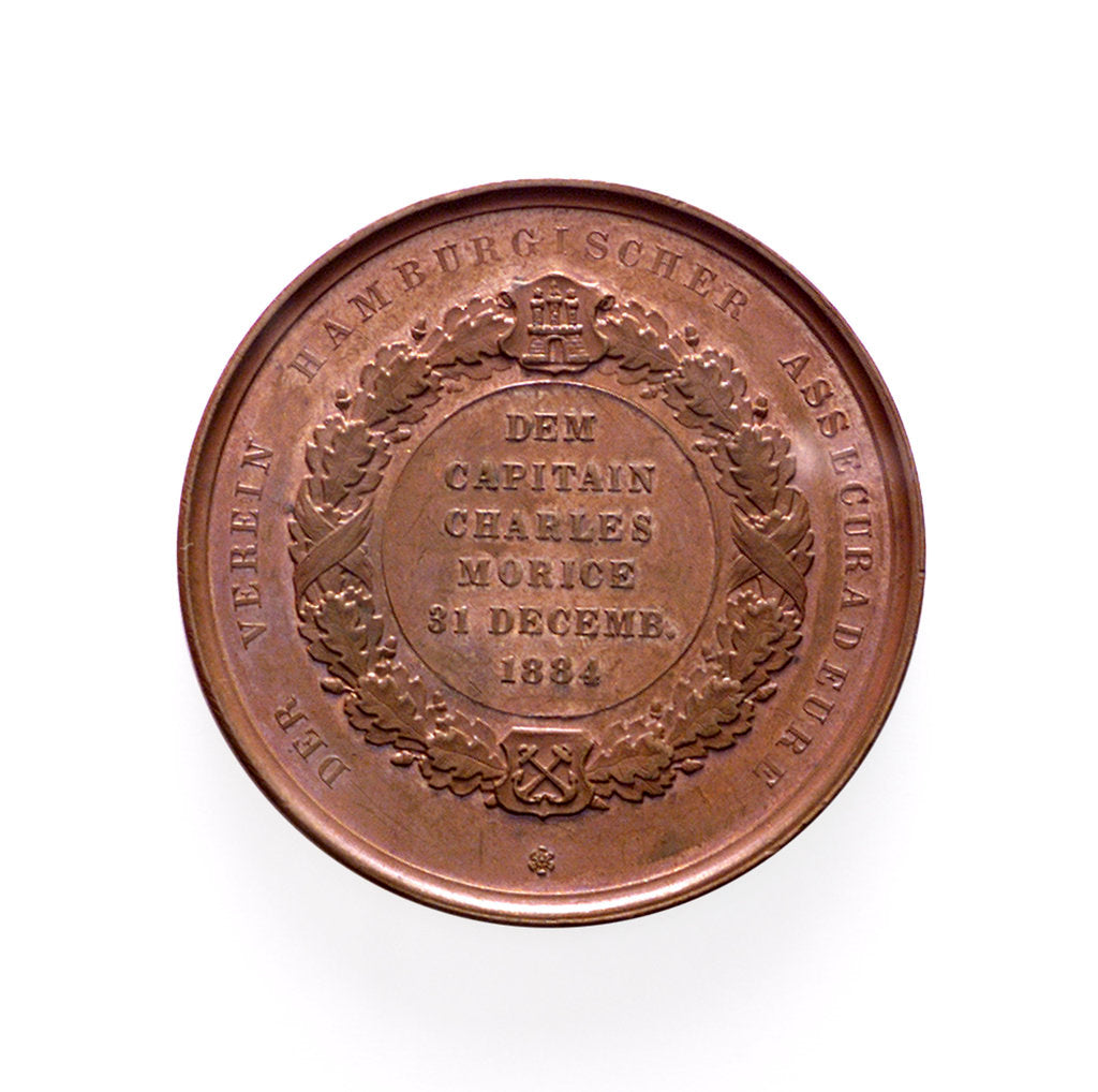 Detail of Medal commemorating the Hamburg Society of Underwriters; reverse by unknown