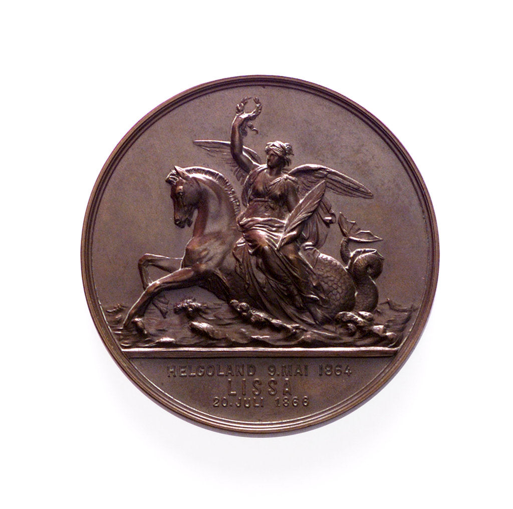 Detail of Medal commemorating the Battles of Heligoland and Lissa and Admiral von Tegetthoff; reverse by J. Tautenhayn