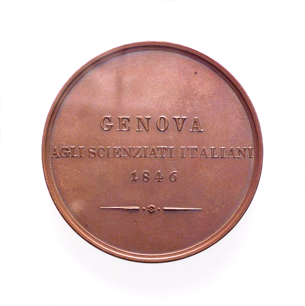 Detail of Medal commemorating the 350th anniversary of Christopher Columbus, 1842; reverse by G. Girometti