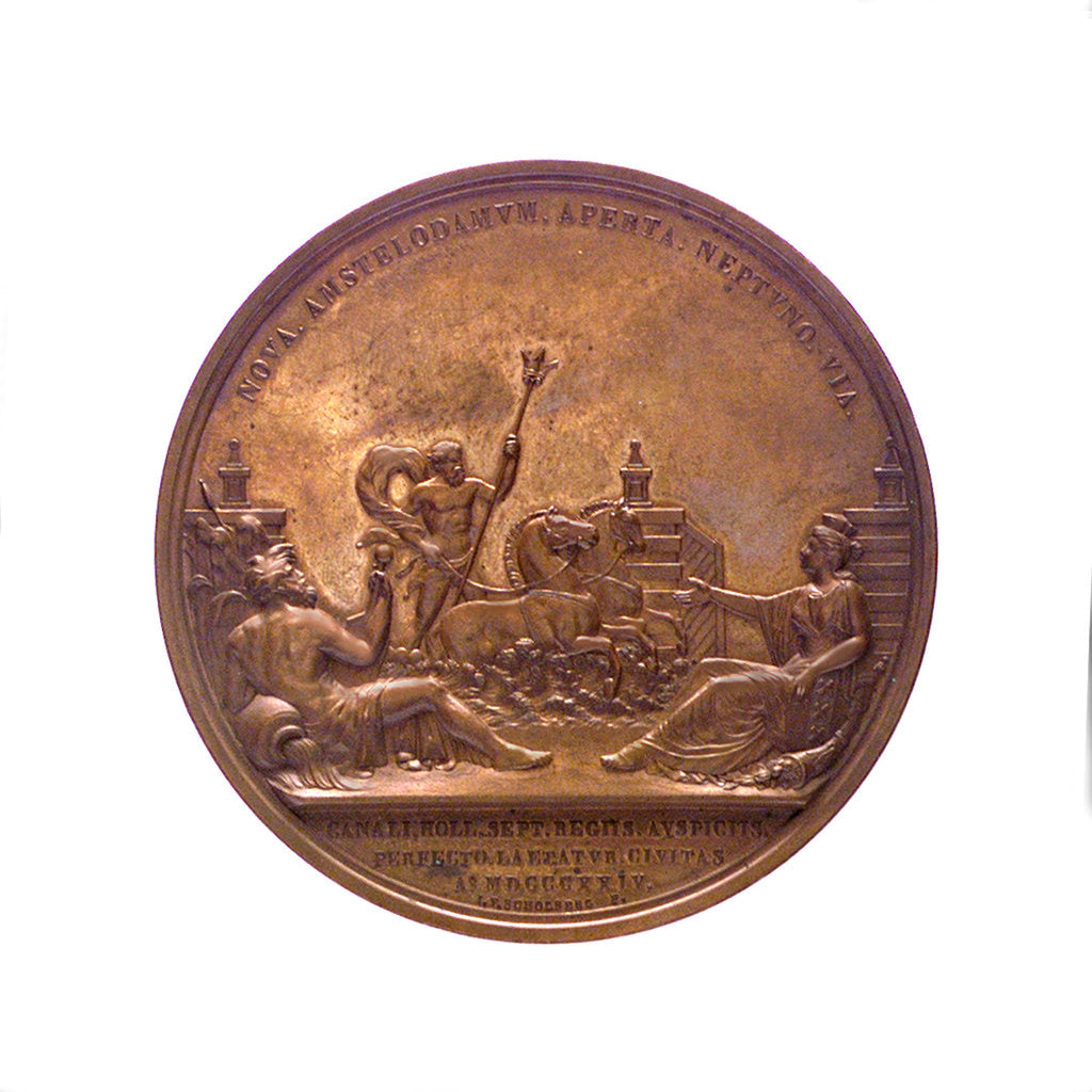 Detail of Medal commemorating the opening of the North Sea Canal, 1824; reverse by J.P. Schouberg