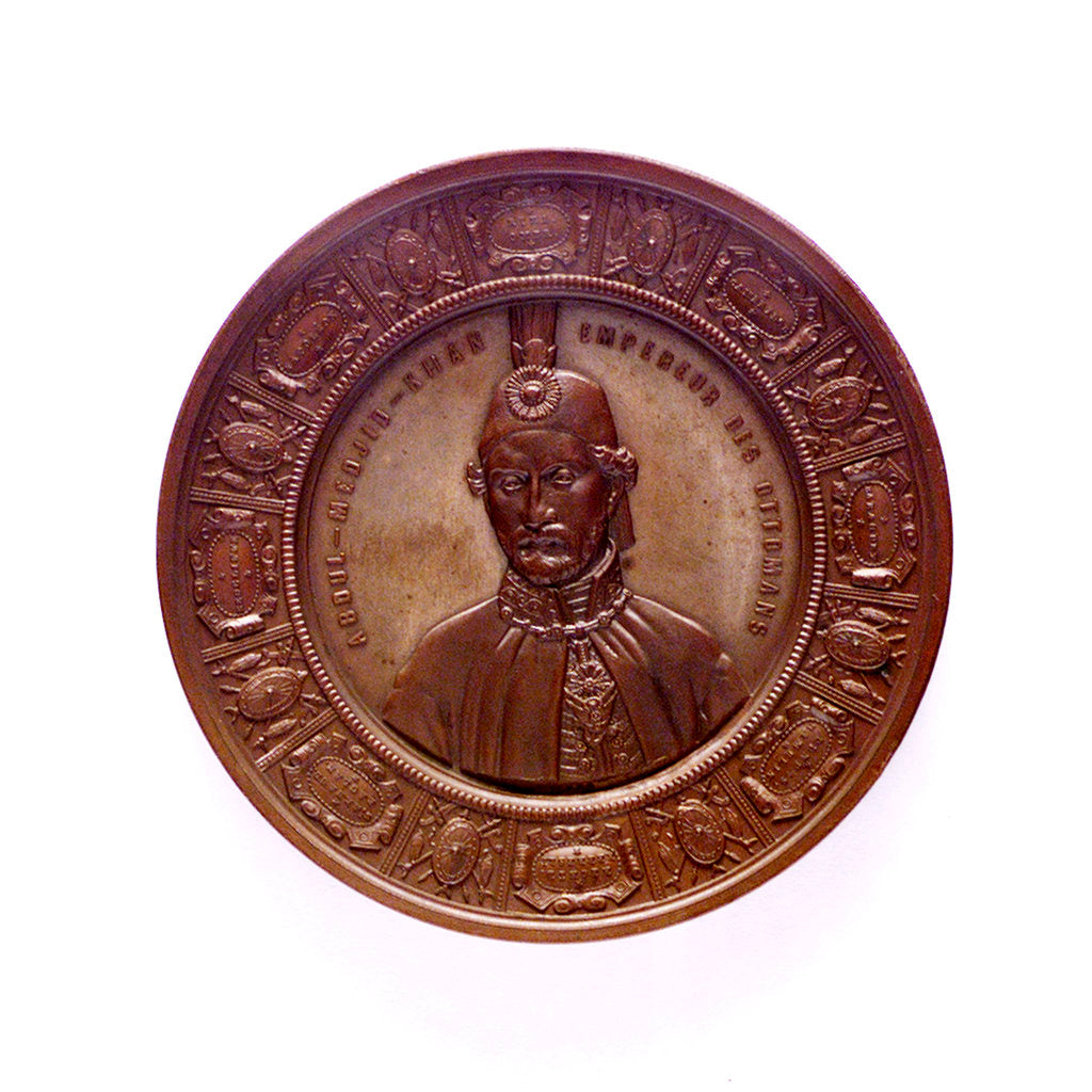 Detail of Medal commemorating the Black Sea freed; obverse by L.J. Hart