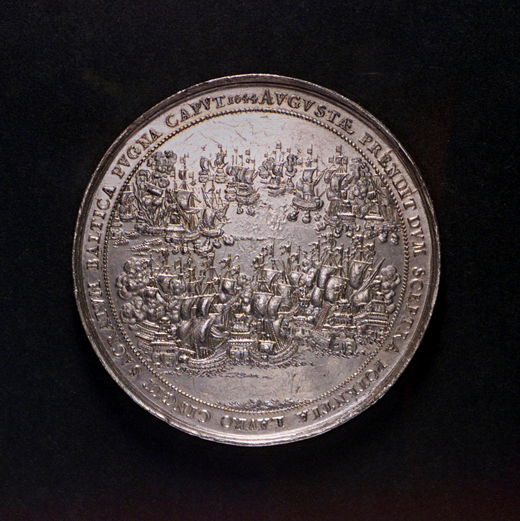 Detail of Medal commemorating the accession of Queen Christina and the Battle of Femern, 1644; reverse by S. Dadler