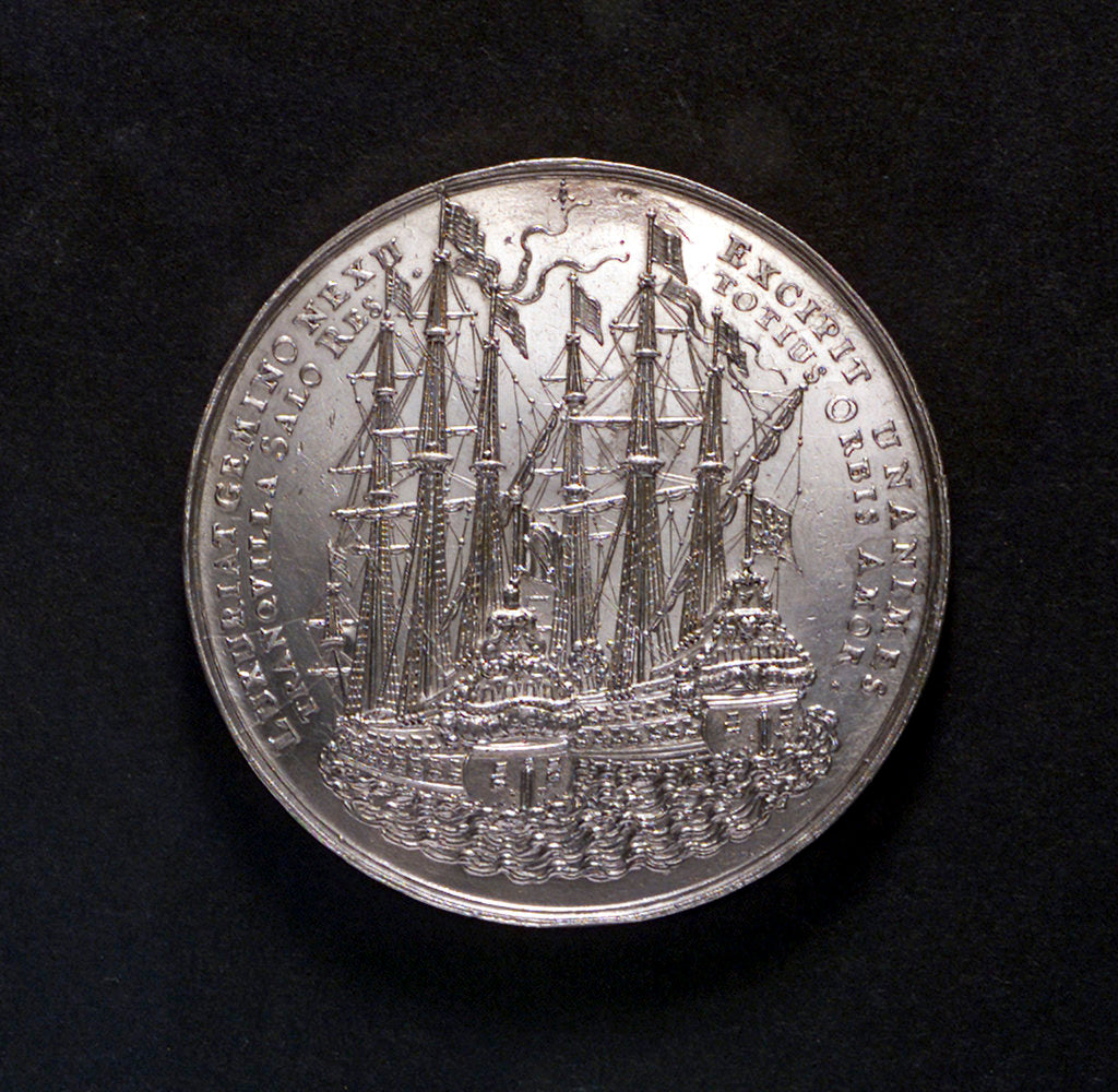 Detail of Medal commemorating the peace of Westminster, 1654; reverse by S. Dadler