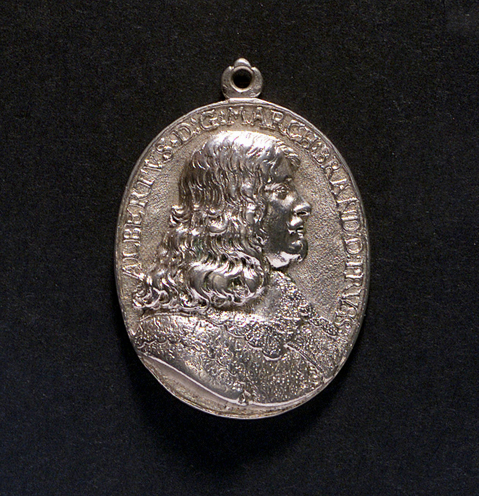 Detail of Medal commemorating Albert, Markgraf of Brandenburg and Prussia; obverse by J.B. Braun