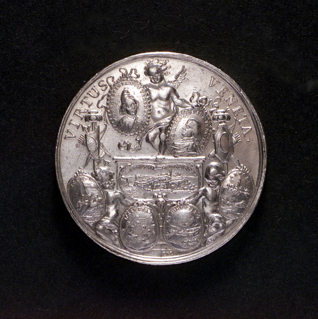 Detail of Medal commemorating the victories over the Turks in Morea, 1687; reverse by G. Hautsch