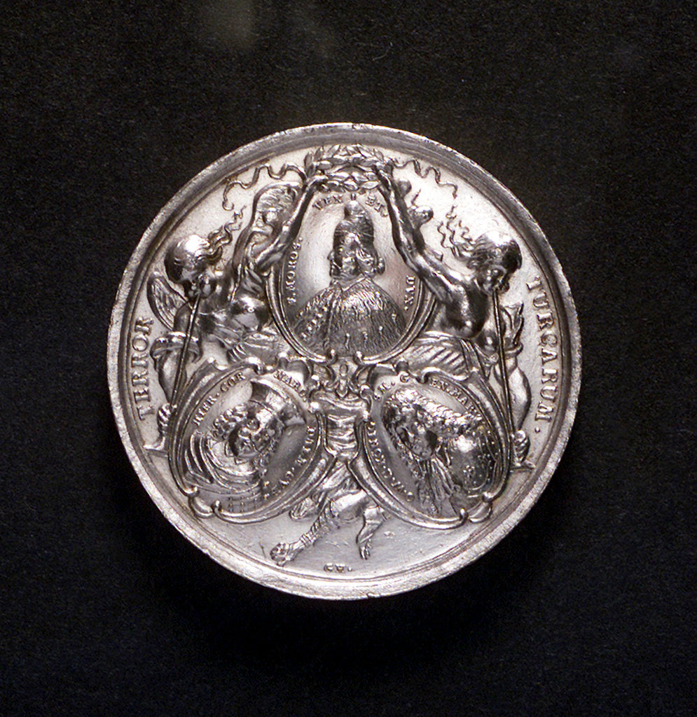 Detail of Medal commemorating the victories over the Turks, 1687; obverse by G. Hautsch