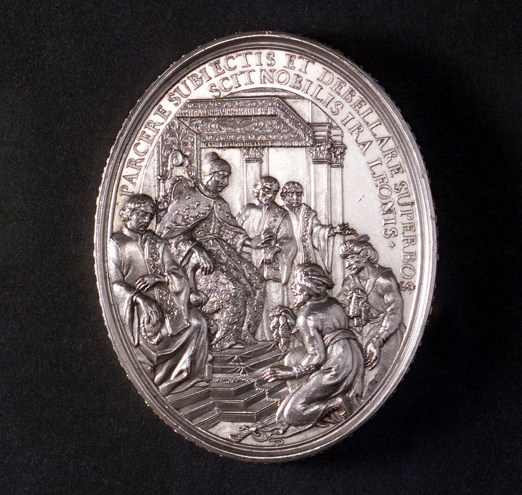 Detail of Medal commemorating the victories over the Turks in Morea, 1687; reverse by unknown