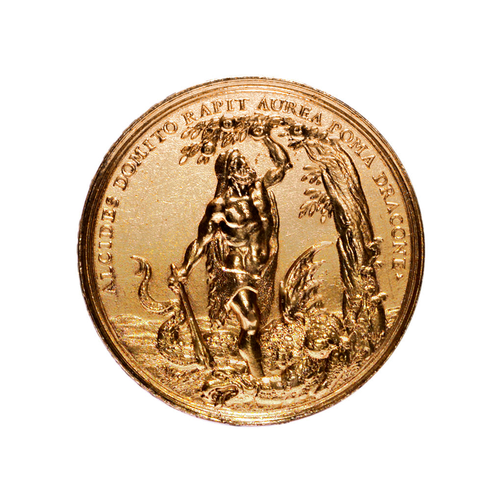 Detail of Medal commemorating the capture of Malvasia, 1690; obverse by F. Kleinert