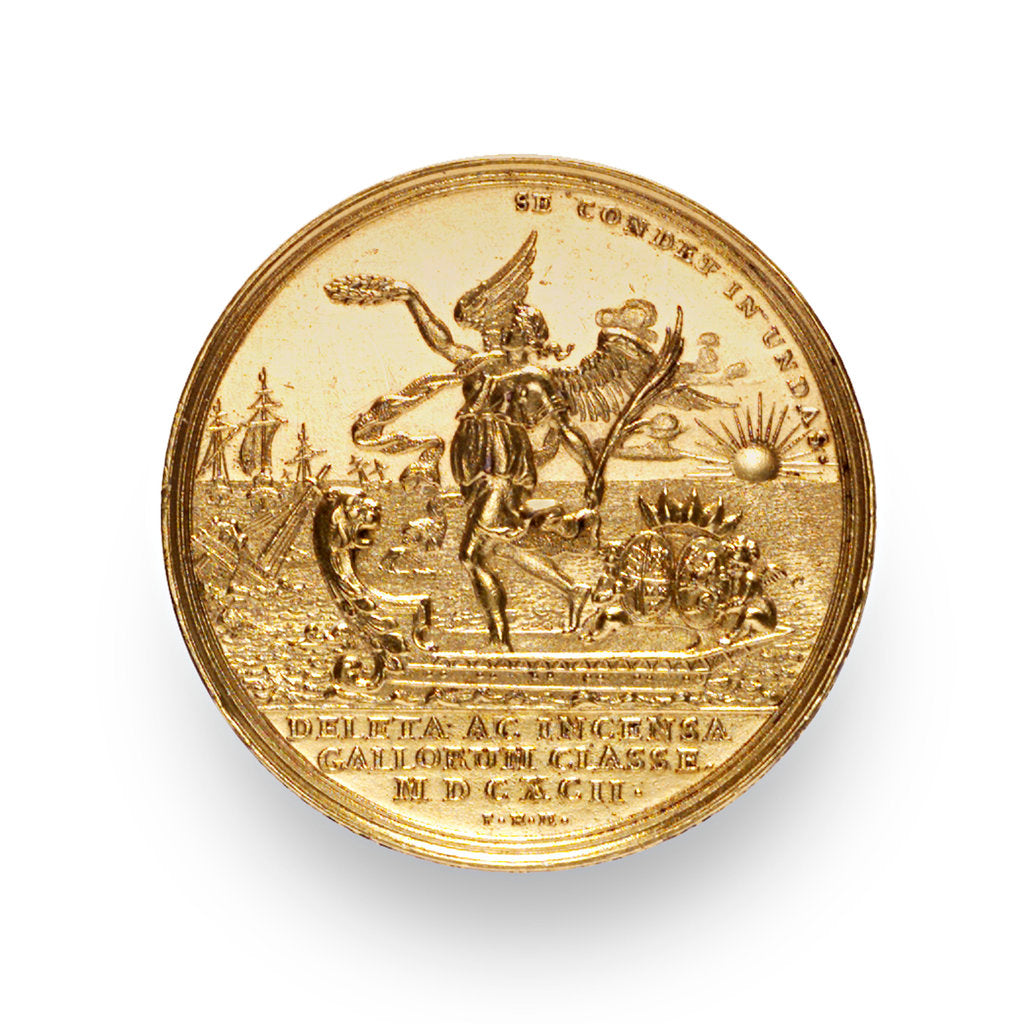 Detail of Medal commemorating the Battle of La Hogue, 1692; reverse by P.H. Muller