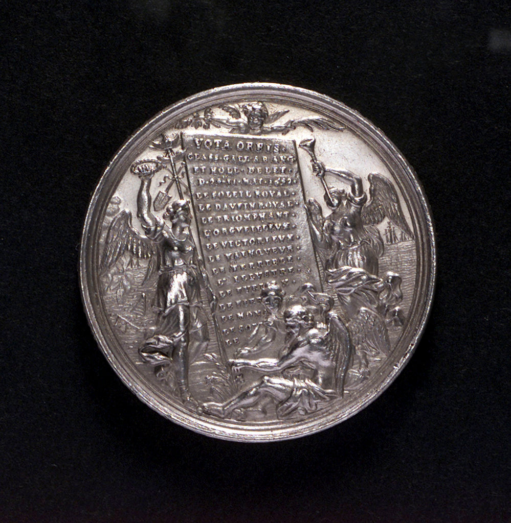 Detail of Medal commemorating the Battle of La Hogue, 1692; reverse by George Hautsch