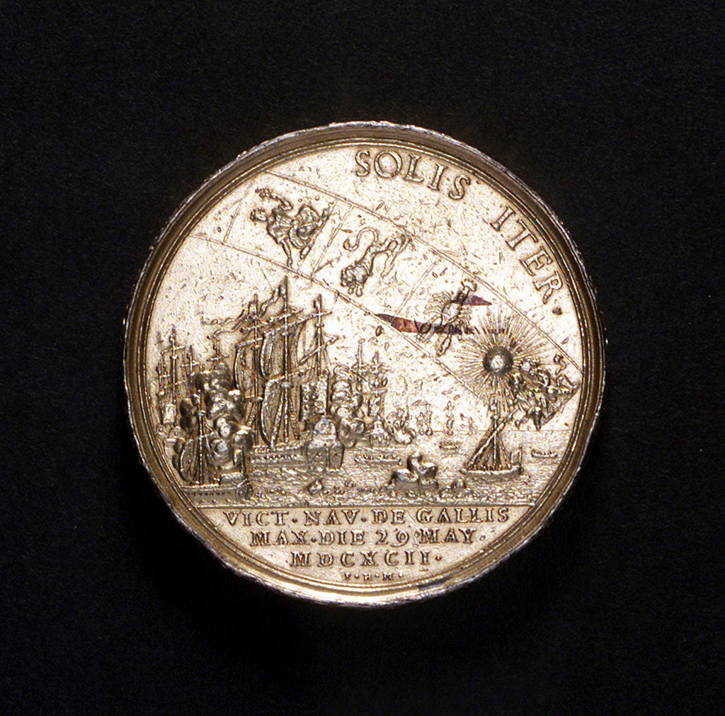 Detail of Medal commemorating the Battle of La Hogue, 1692; reverse by P.H. Muller