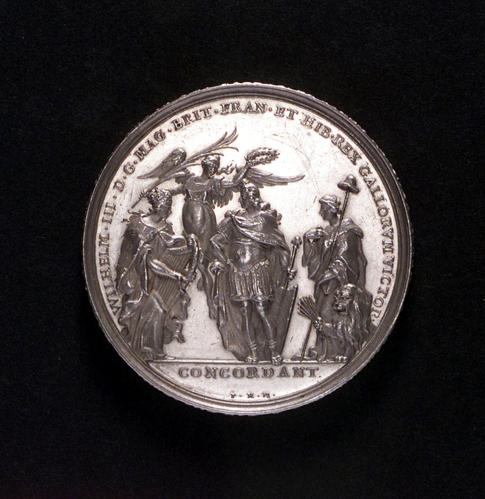 Detail of Medal commemorating the Battle of La Hogue, 1692; obverse by P.H. Muller