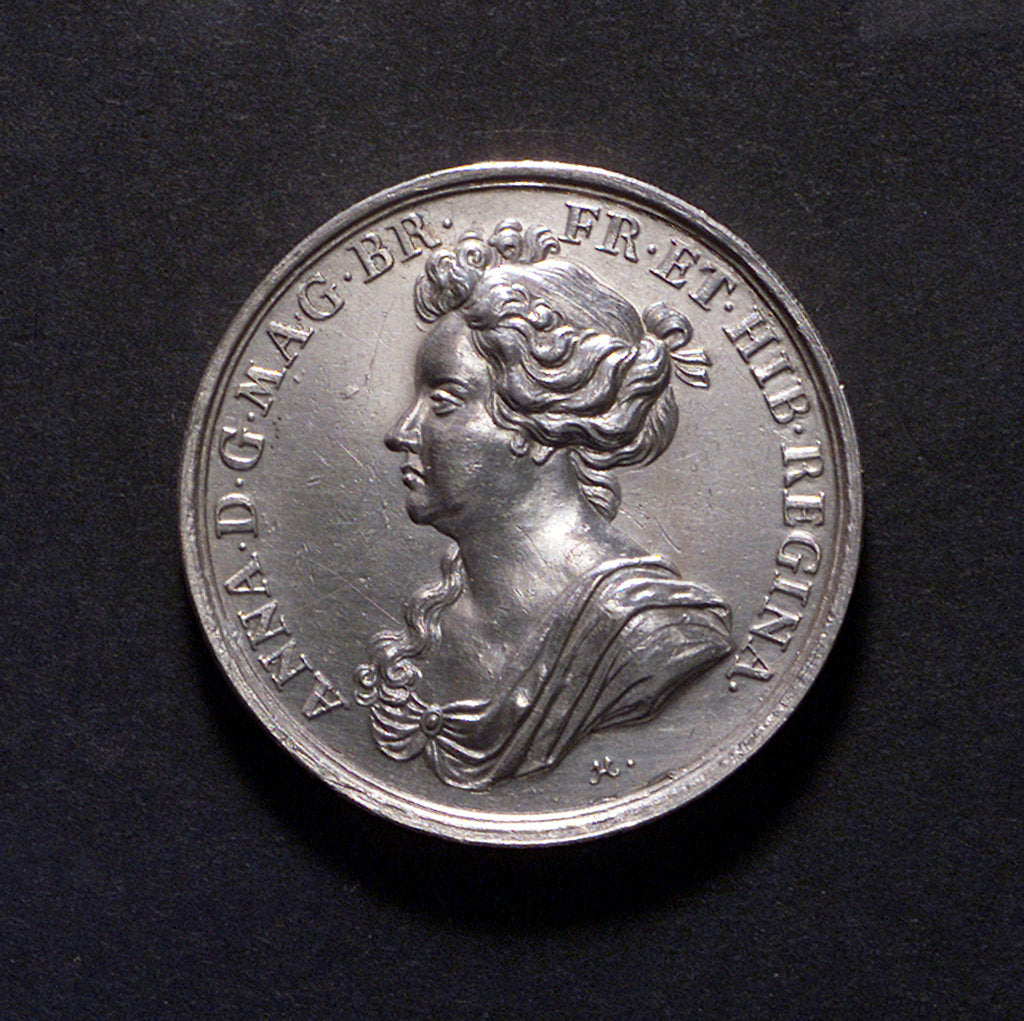 Detail of Medal commemorating British victories, 1704; obverse by G. Hautsch