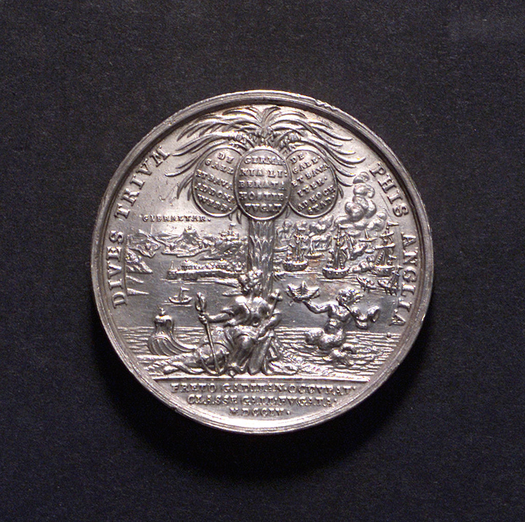 Detail of Medal commemorating British victories, 1704; reverse by G. Hautsch