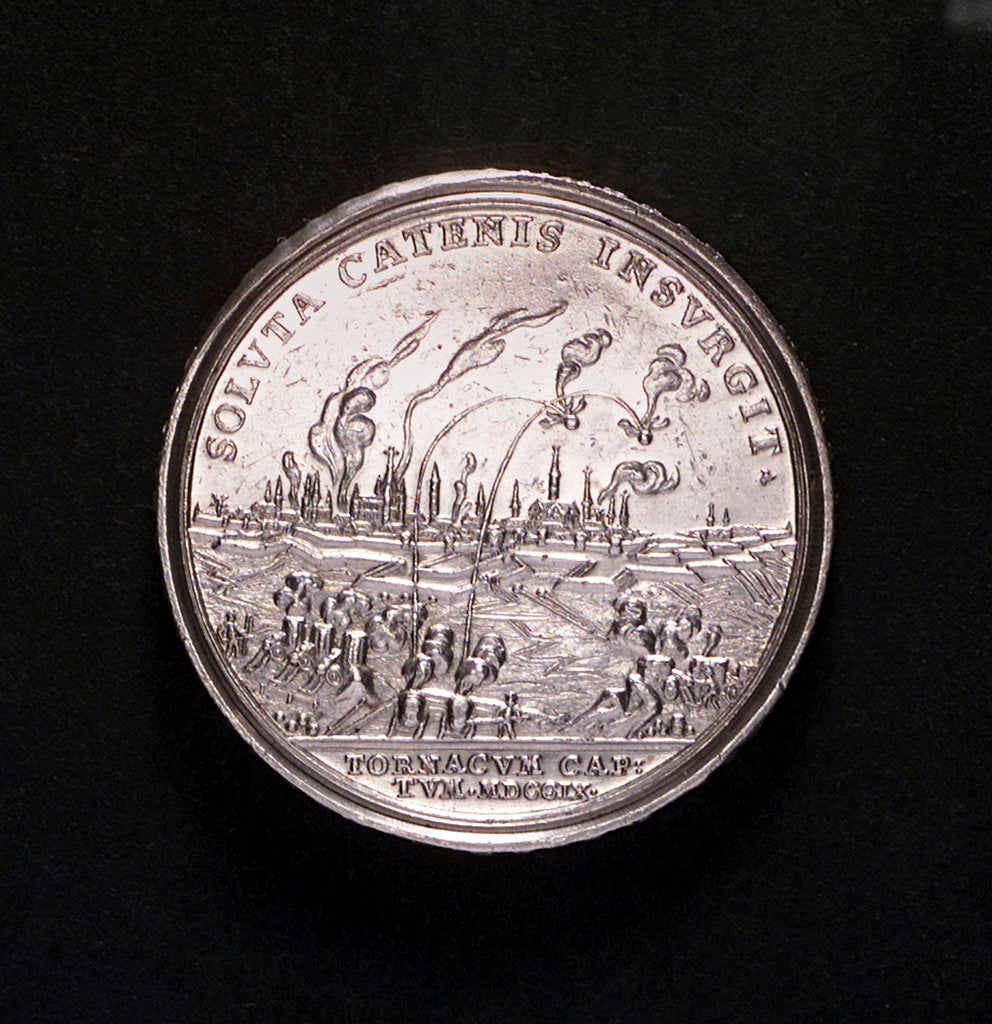 Detail of Medal commemorating the capture of Tournai, 1709; reverse by M. Brunner