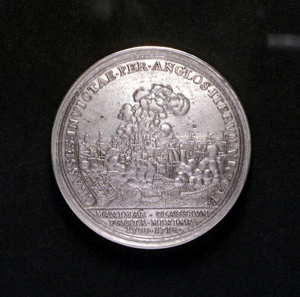 Detail of Medal commemorating the Battle of Cape Passaro and the Spanish Armada compared; reverse by G.W. Vestner