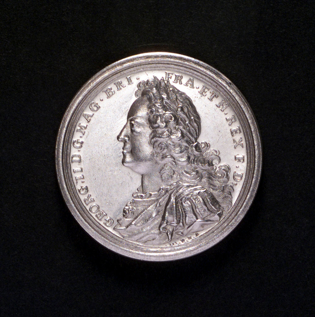 Detail of Medal commemorating the action off Toulon, 1744; obverse by A.R. Werner