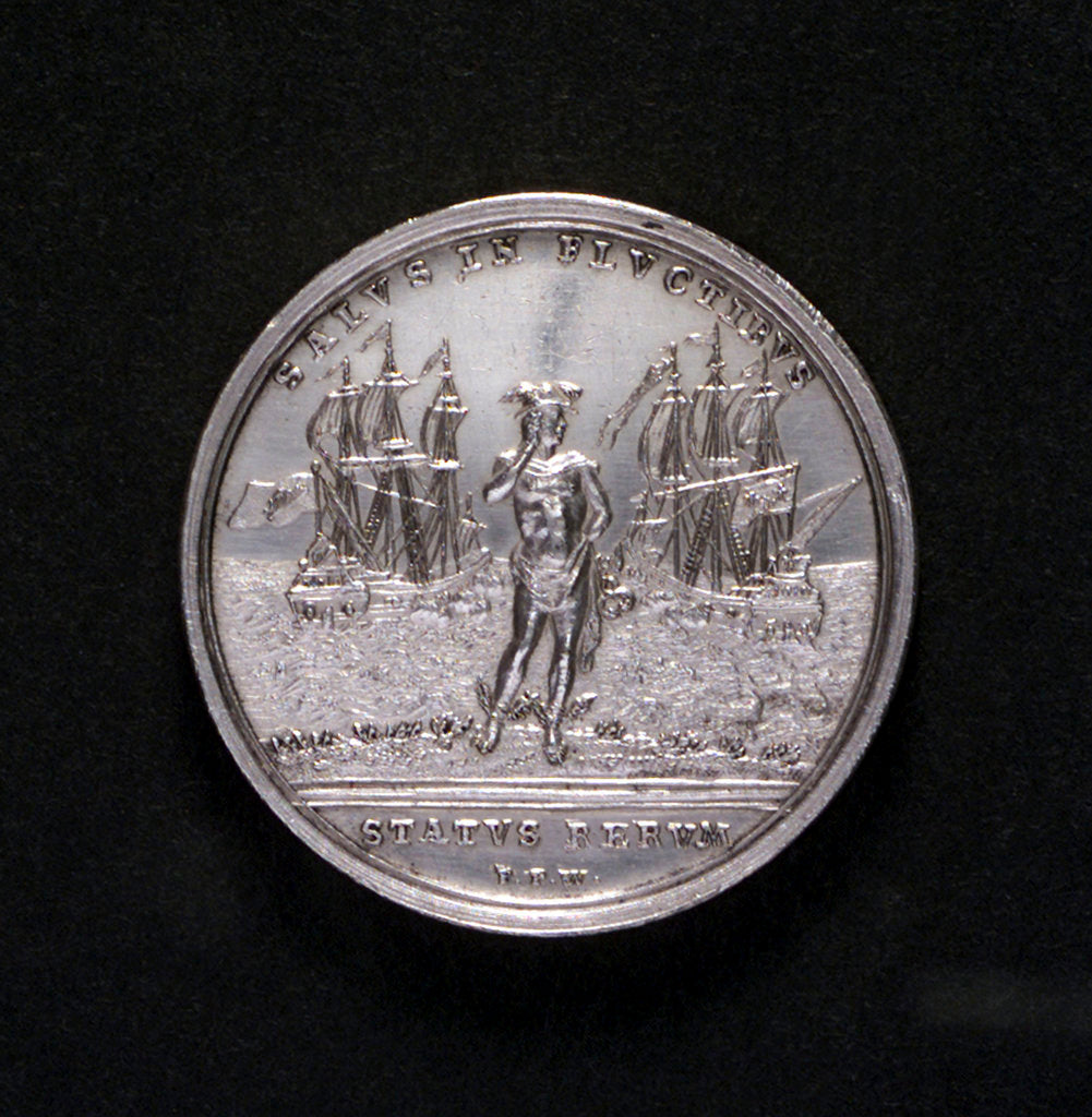 Detail of Medal safety at sea; obverse by P.P. Werner