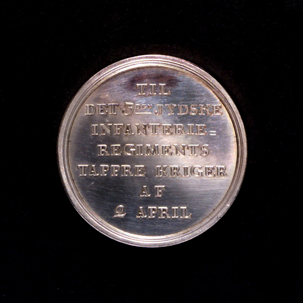 Detail of Medal commemorating the Battle of Copenhagen and the manning of the block-ships, 1801; reverse by D.F. Loos
