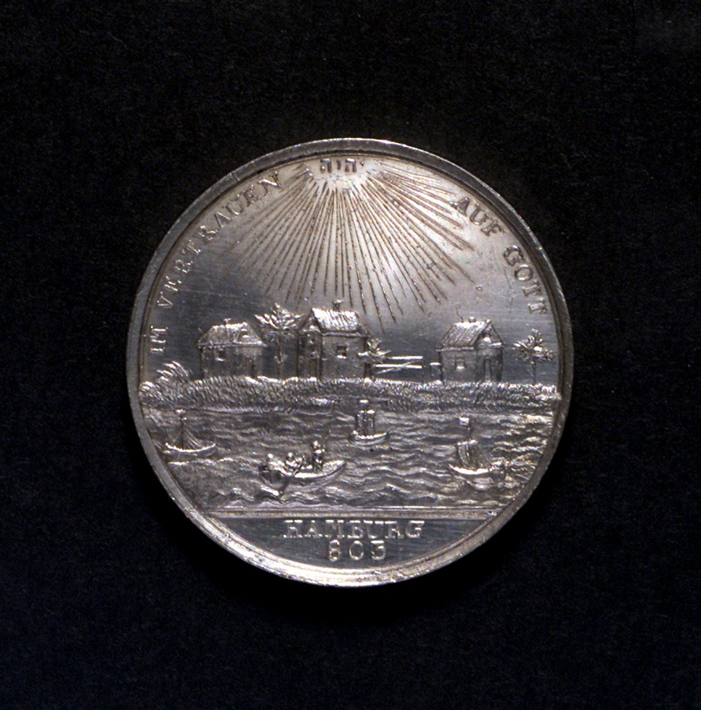 Detail of Medal commemorating Hamburg Millenary, 1803; obverse by D.F. Loos