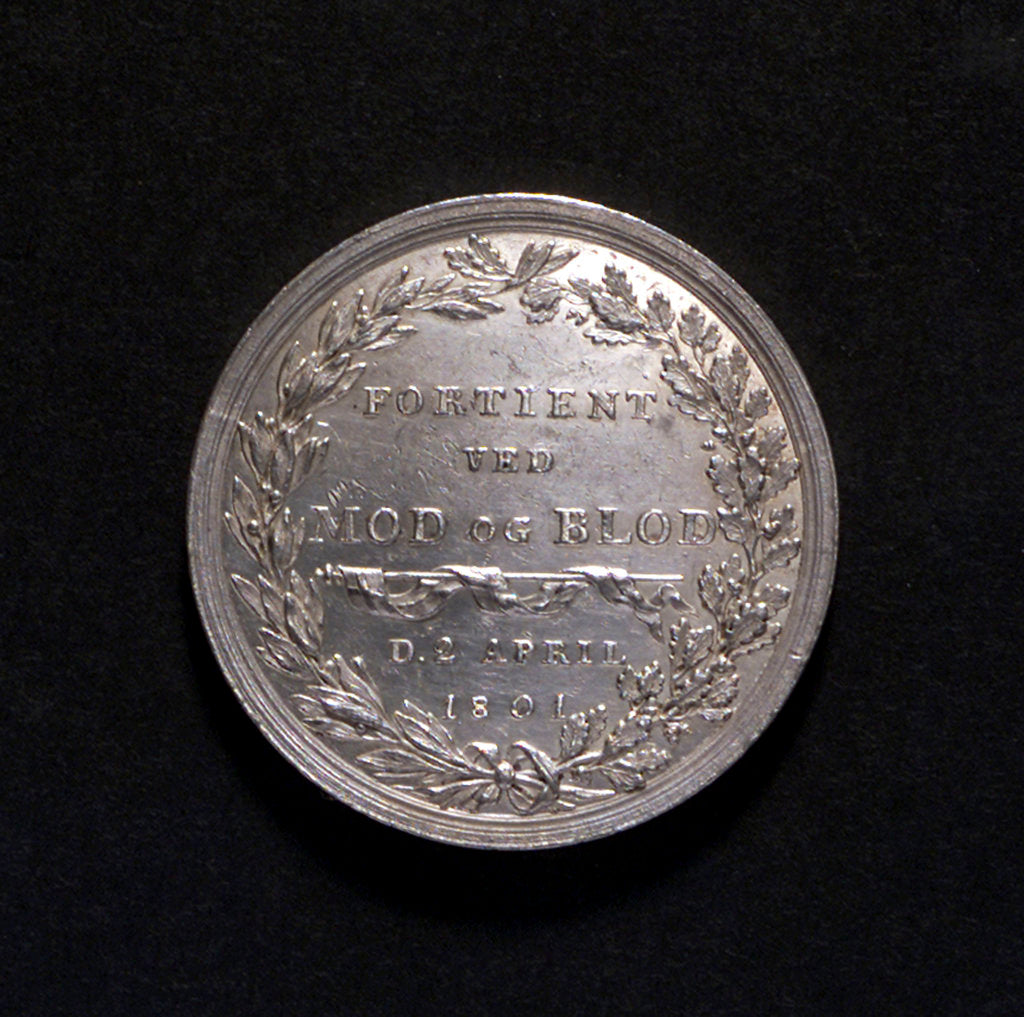 Detail of Medal commemorating the Monument to the Fallen at the Battle of Copenhagen; reverse by D.F. Loos