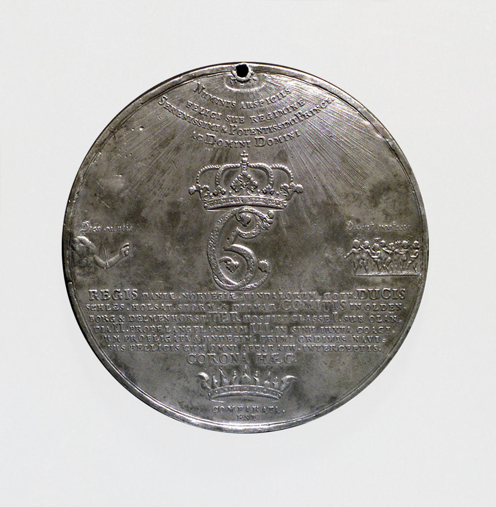Detail of Medal commemorating the victories at Öland, Langeland and Kjoge, 1676-1677 by C. Schneider