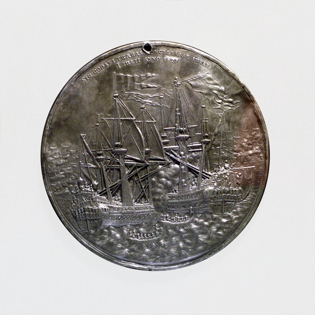 Detail of Medal commemorating the victories at Öland, Langeland and Kjoge, 1676-1677 by C. Schneider