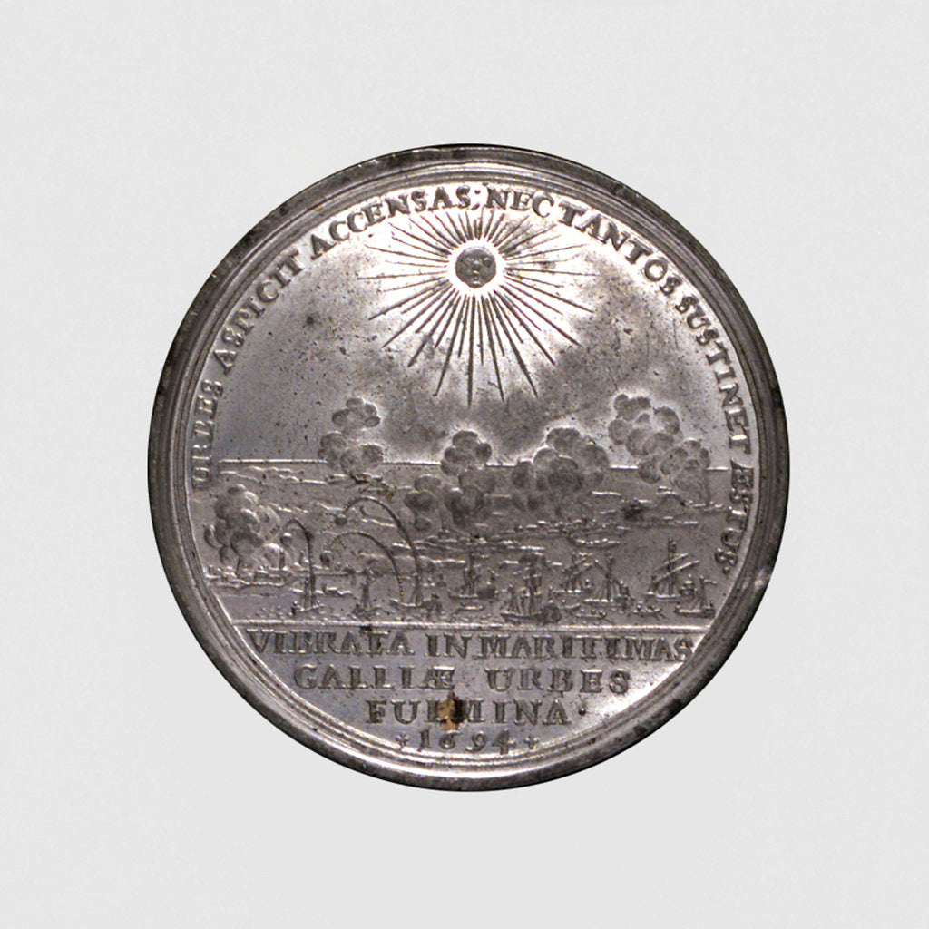Detail of Medal commemorating the French coast bombarded, 1694; reverse by F. Kleinert