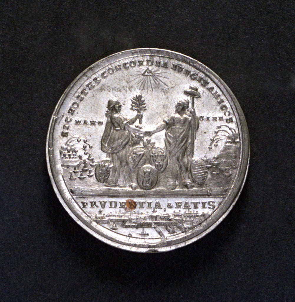 Detail of Medal commemorating Gibraltar relieved, 1783; obverse by J.C. Reich